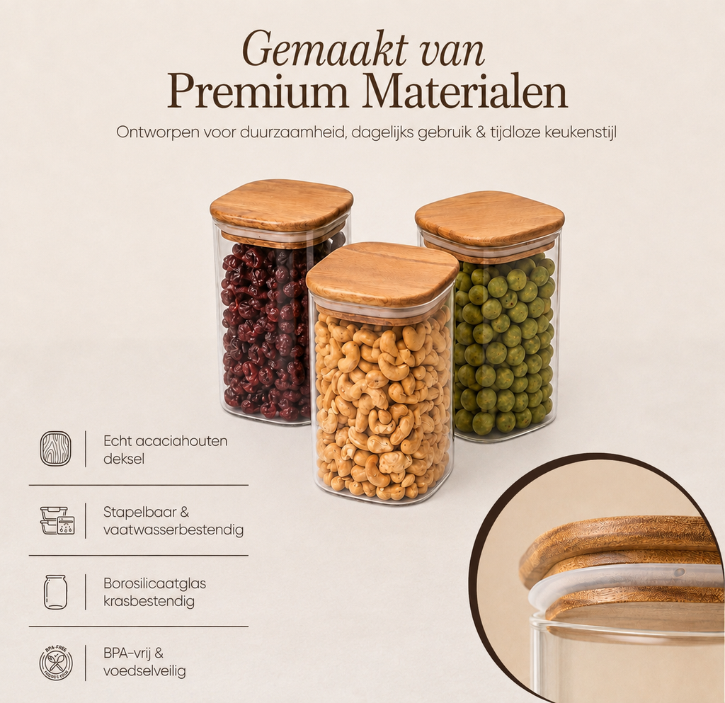 Voorraadpotten, set van 6 · 800 ml