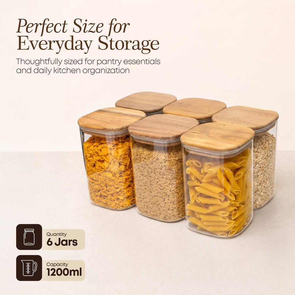 Voorraadpotten, set van 6 · 1200 ml