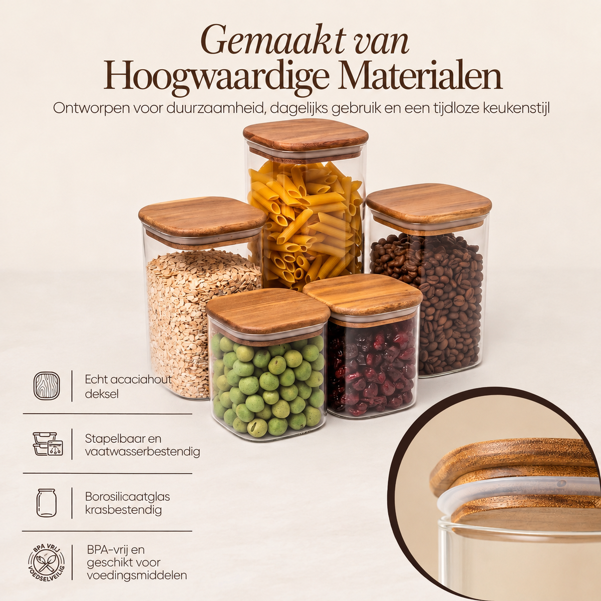 Voorraadpotten, set van 5 · verschillende maten