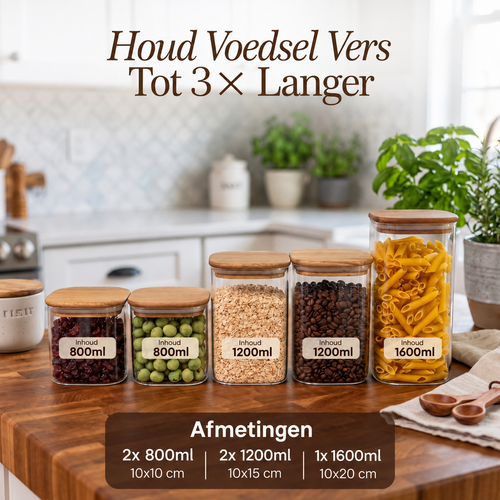 Voorraadpotten, set van 5 · verschillende maten