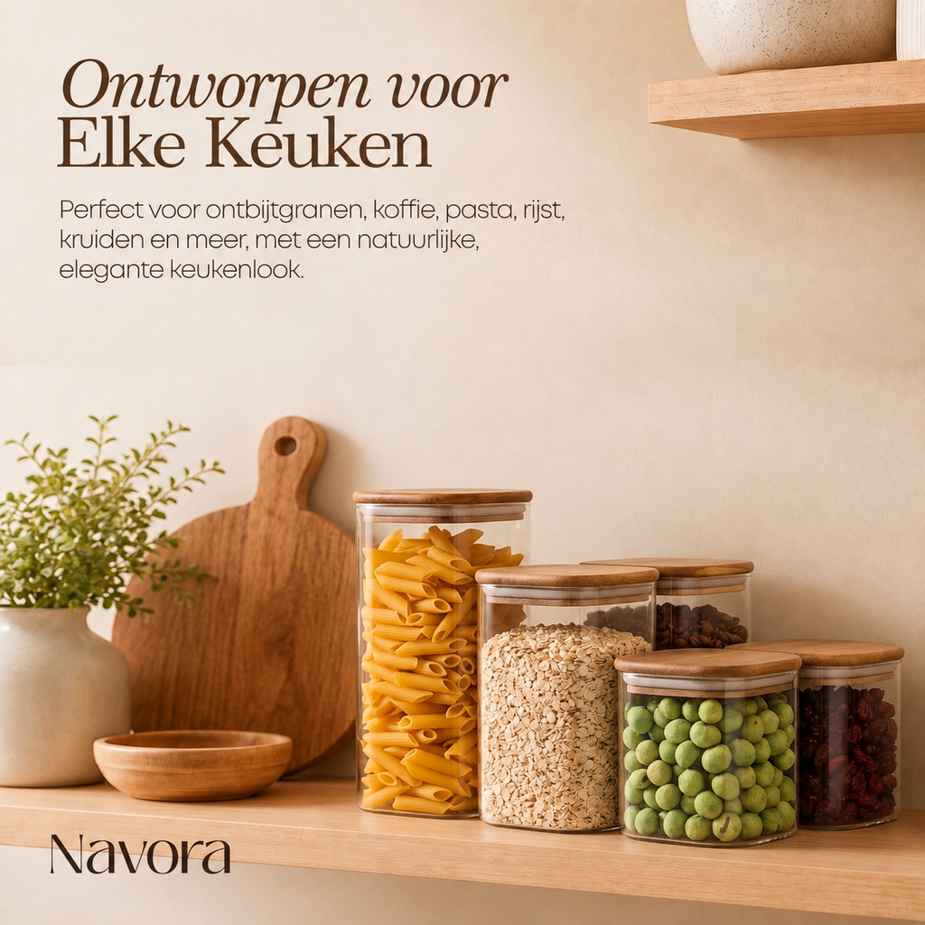 Voorraadpotten, set van 5 · verschillende maten