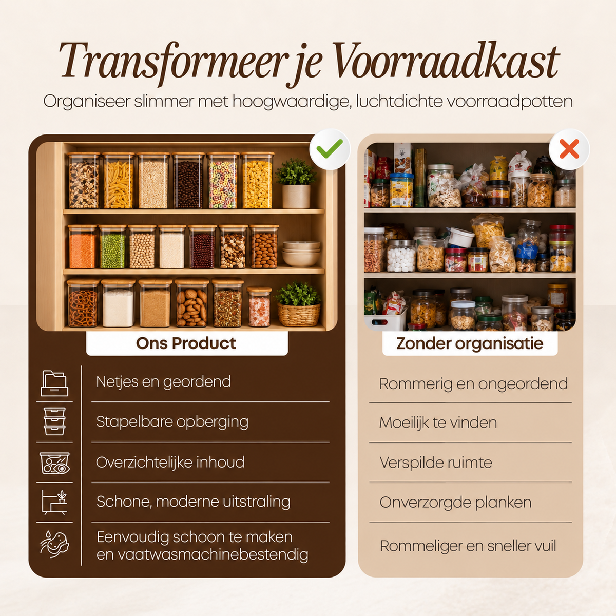 Voorraadpotten, set van 5 · verschillende maten